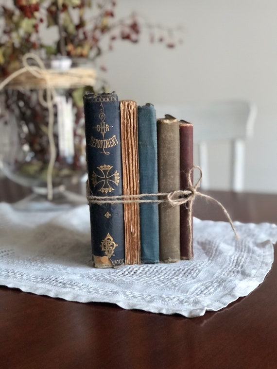 Antique Book Decor Antique and Vintage Book Bundle Farmhouse Etsy