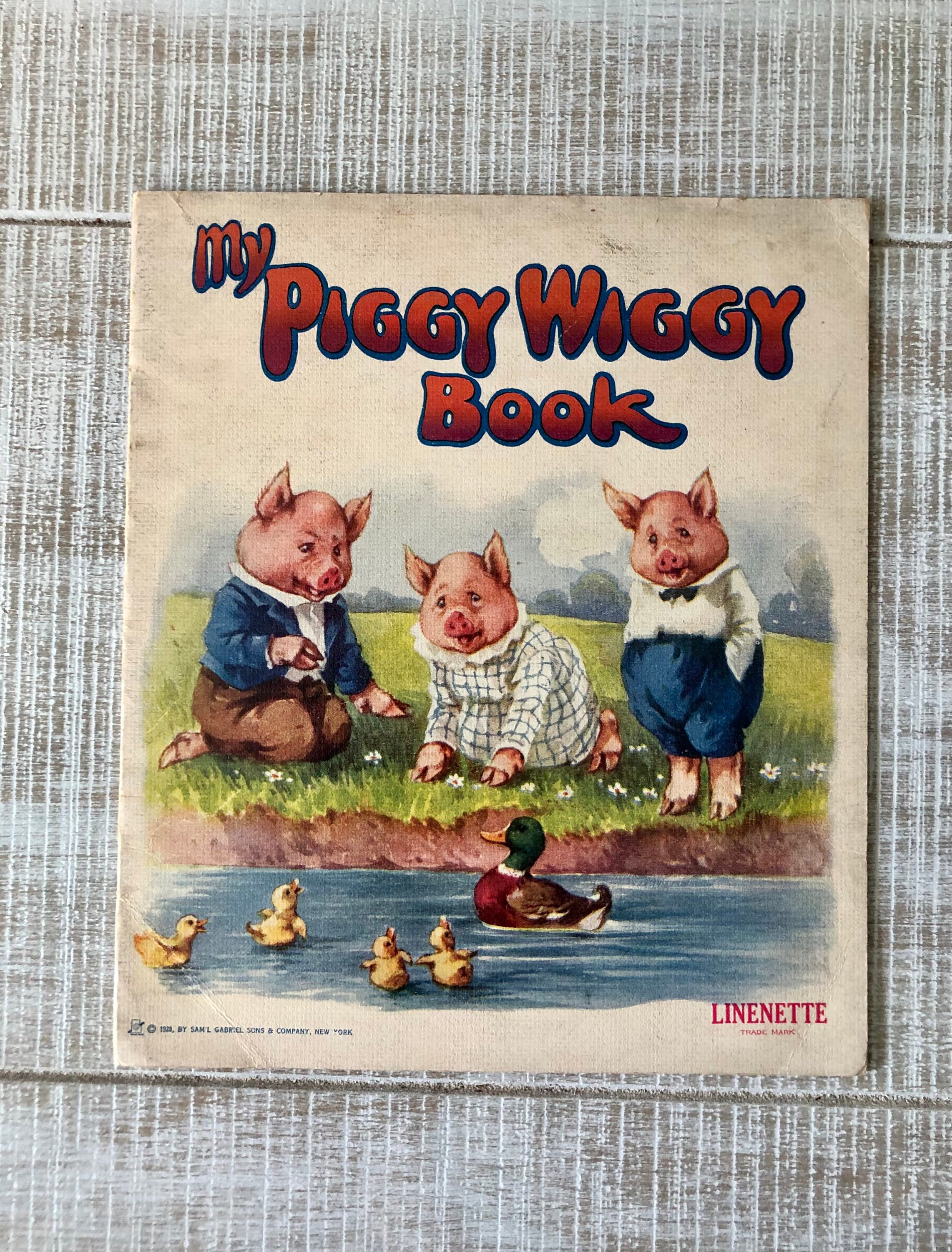 1928 My Piggy Wiggy Book Linenette Book Vintage | Etsy