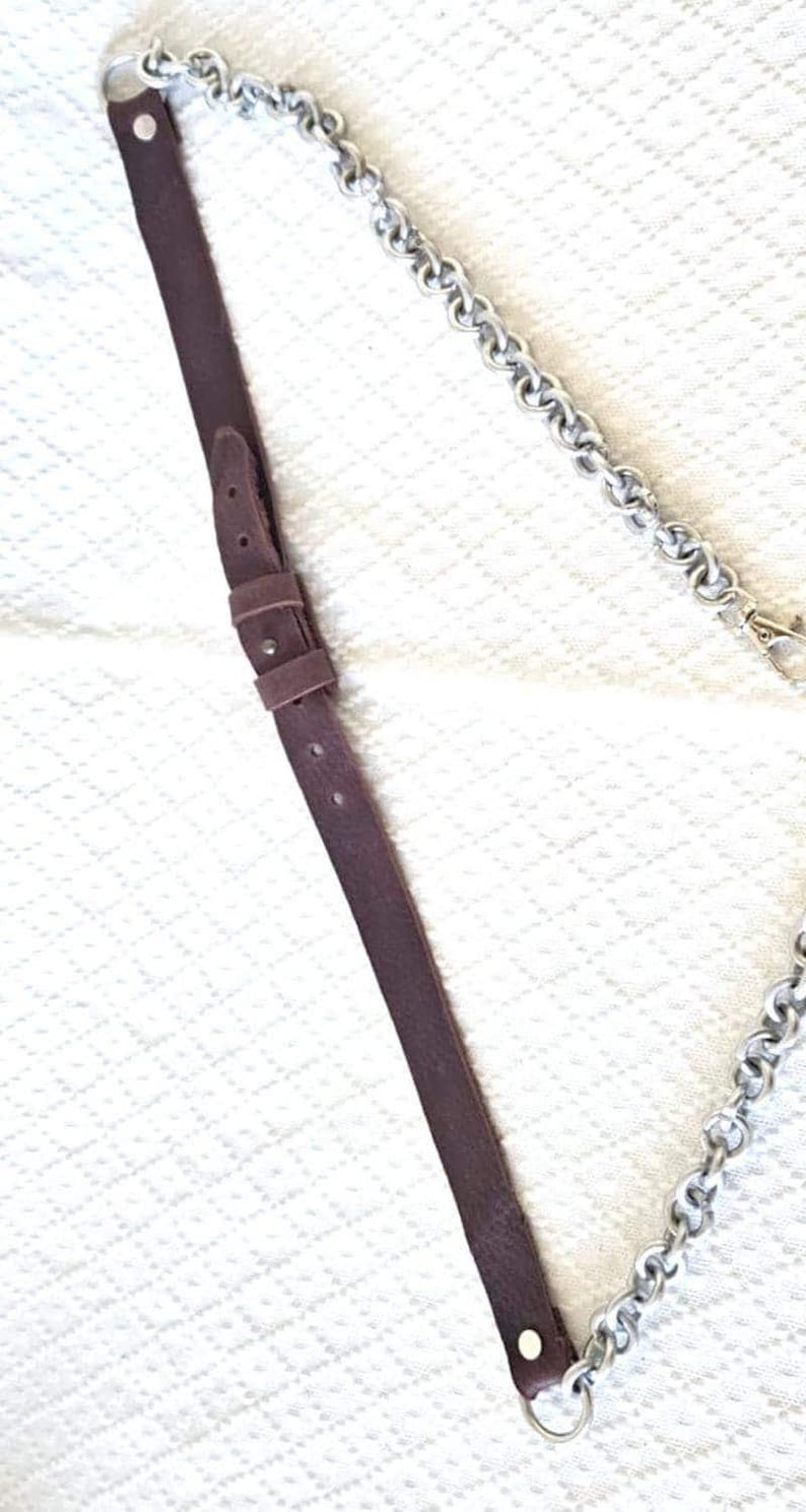 Handmade Sporran Strap Leather Kilt Accessory Chain Pin Buckle System Adjustable Attachment Metal Waist Clip Traditional Highland Attire image 10