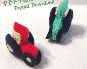 Mini Tractor Pattern Pdf Digital Farm Pattern Crochet Keychain Tractor Toy Travel Size Tiny Amigurumi Beginner Project Baby Gift Shower Idea
