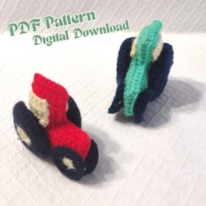 Kleiner Traktor Häkelanleitung PDF Mini Traktor häkeln Schlüsselanhänger Traktor Spielzeug Anfänger Häkelanleitung Baby Shower Geschenk Reise Spielzeug