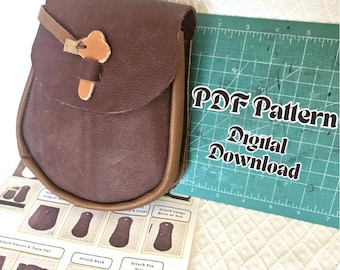 Leather Sporran Pattern Pdf Download Digital Guide Scottish Pouch Kilt Accessory Celtic Design Traditional Highland Waist Purse Historical