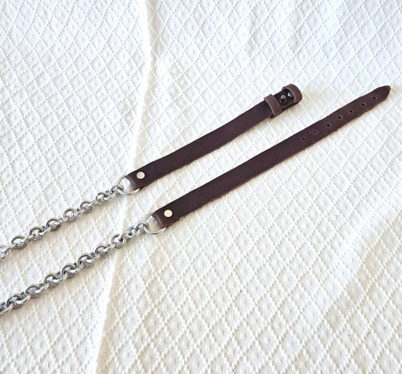 Handmade Sporran Strap Leather Kilt Accessory Chain Pin Buckle System Adjustable Attachment Metal Waist Clip Traditional Highland Attire image 8