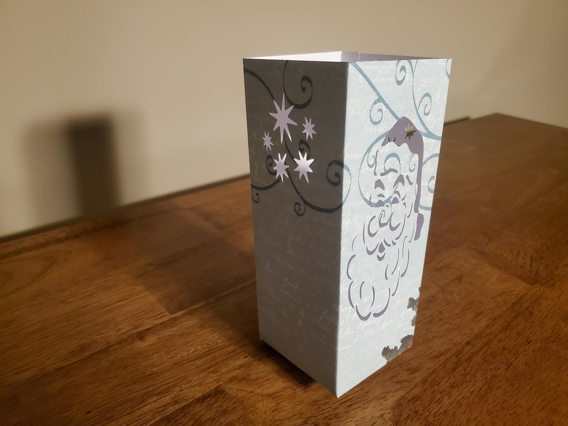 Christmas Santa Cardstock Luminary Lantern Etsy