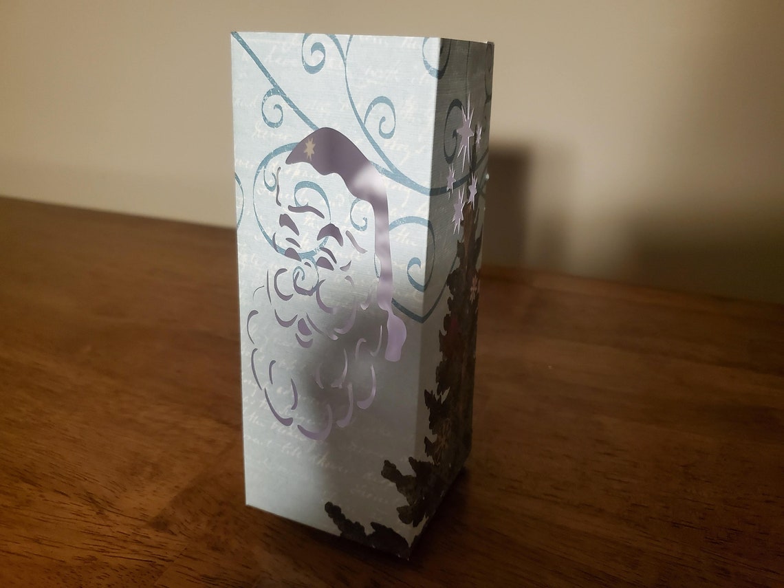 Christmas Santa Cardstock Luminary Lantern Etsy