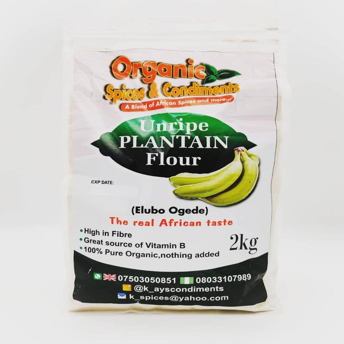 Organic Plantain Flour 2kg Etsy