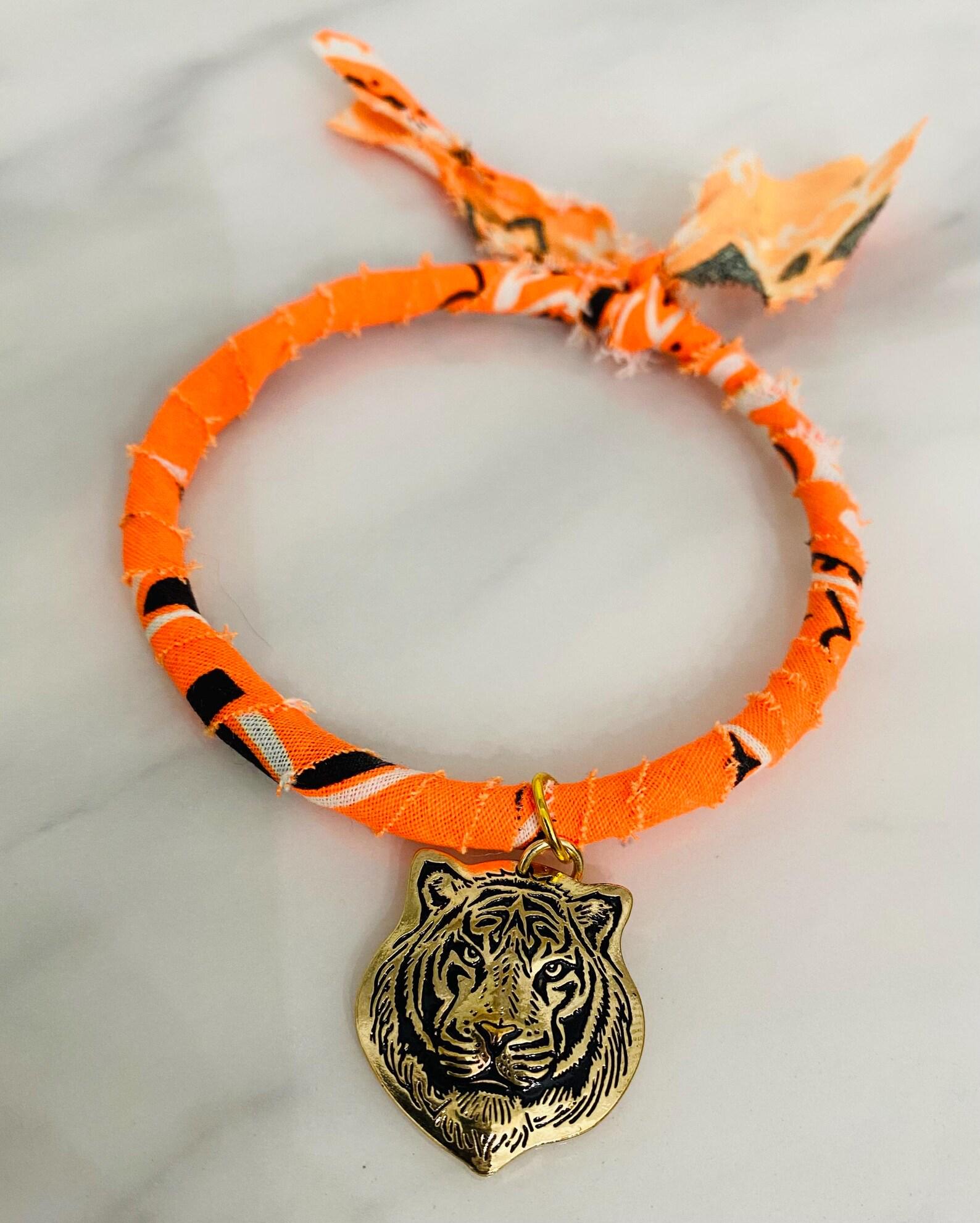 Clemson Tigers Paw Charm - Hypoallergenic Stainless Steel Orange Bead Charm For Bracelets, Clemson University Gear - View #4