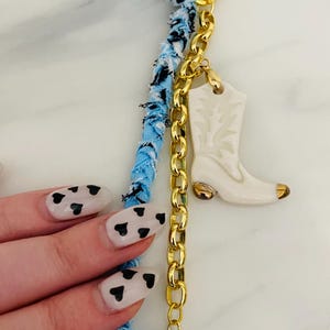 Cowboy Boot Western Bag Charm | Coastal Cowgirl Bag Keychain Bandana Rodeo Style Accessories