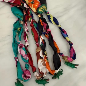 Florida Gator Scarf Necklace| Bandana Charm Necklace | Silk Scarf Necklace Summer Jewelry