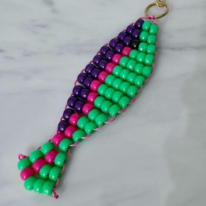 Large Beaded Fish Bag Charm | Bag Charm Accessories 90’s Beaded Keychain