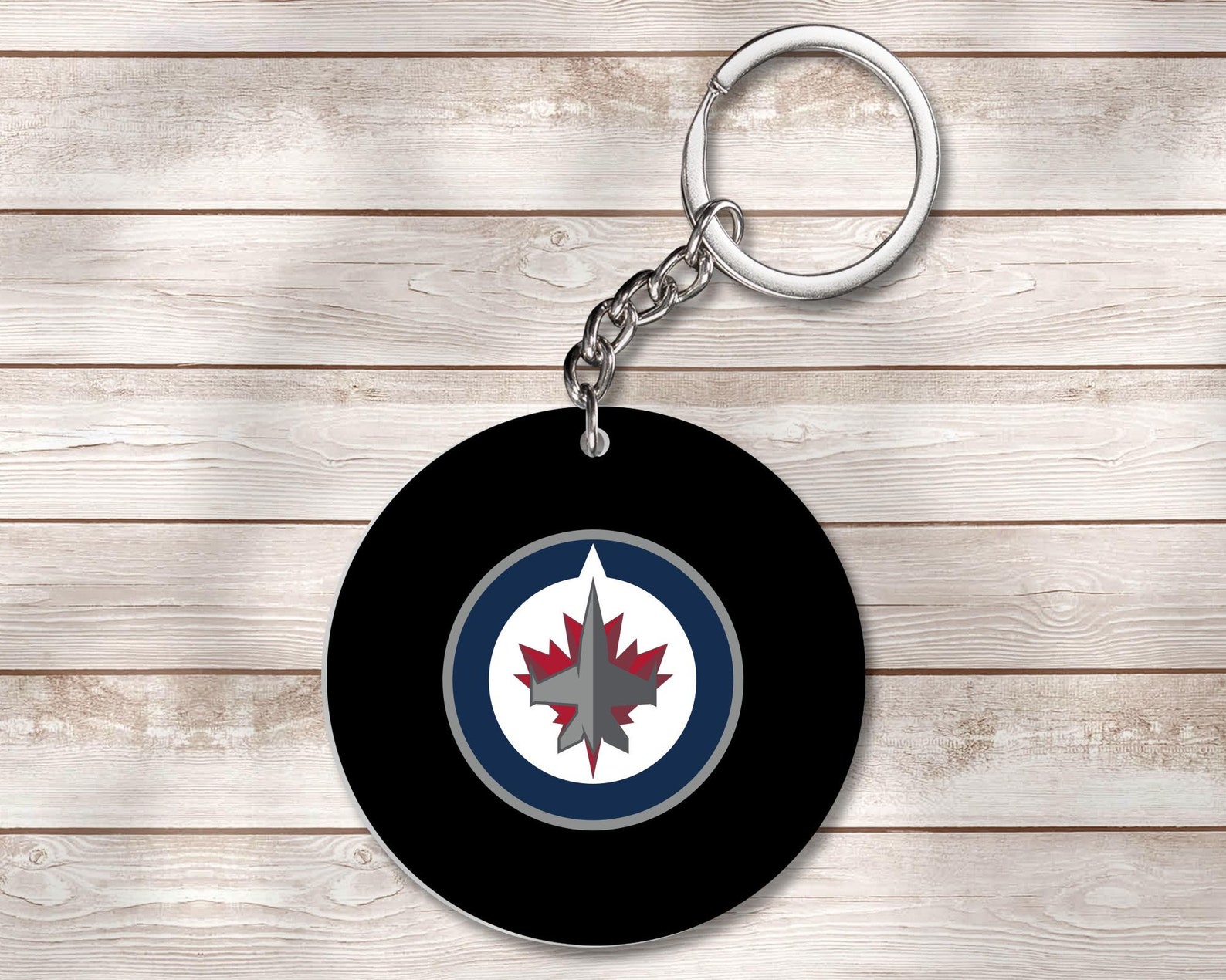 Personalized Winnipeg Jets Keychain NHL Keychain Double Etsy