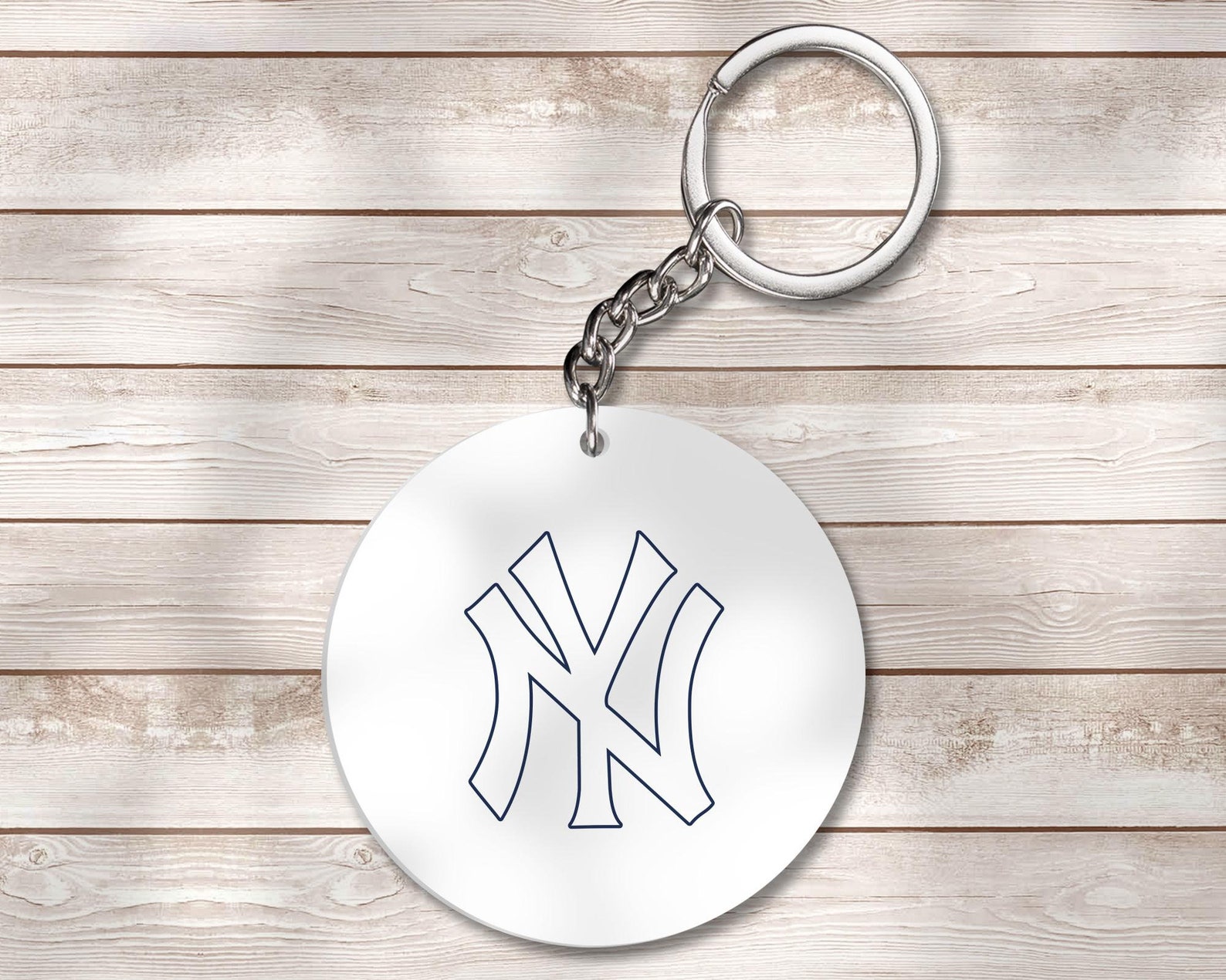 Personalized New York Yankees Keychain MLB Keychain Double Etsy