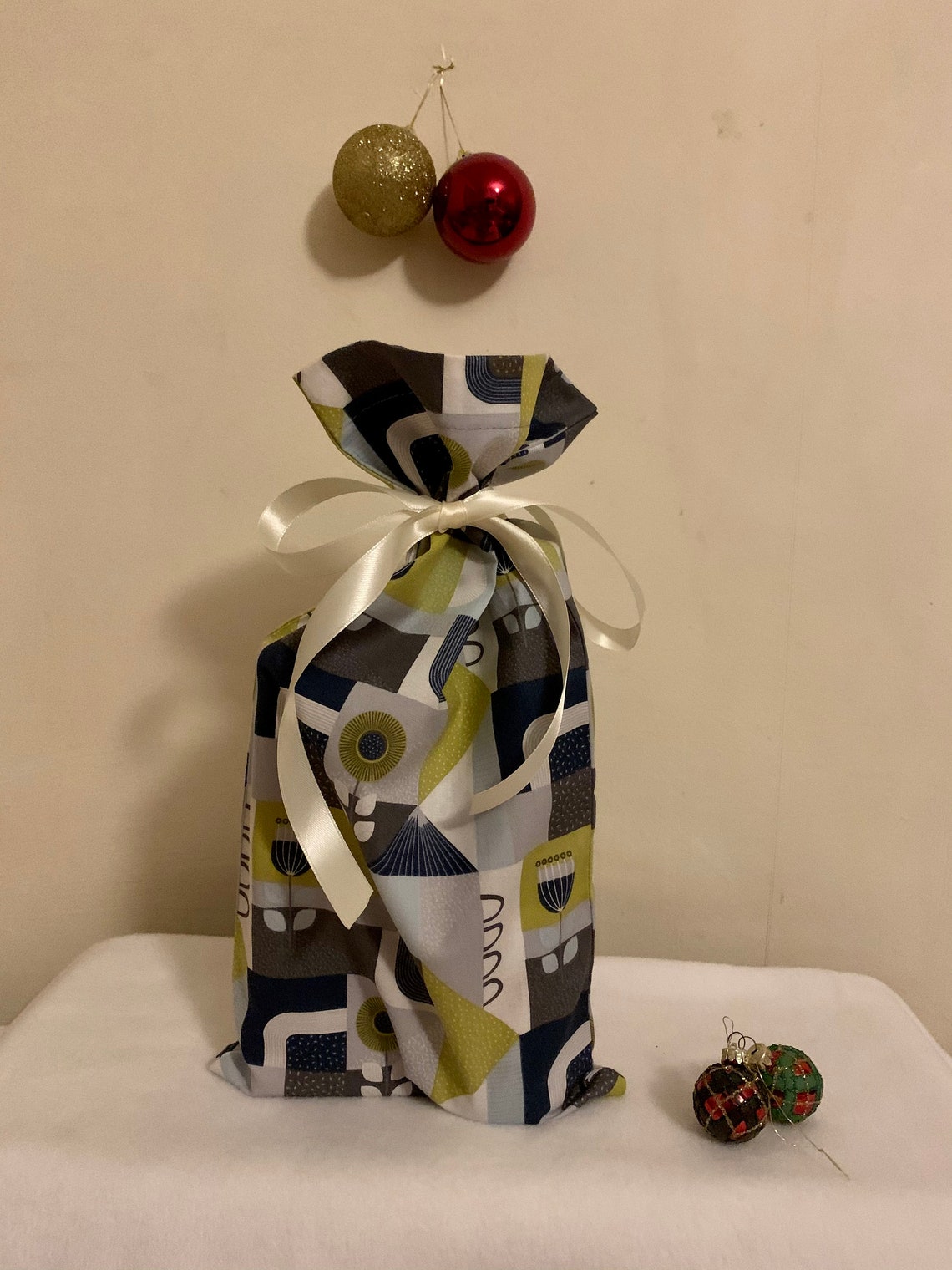 Fabric Gift Bags with Ribbon Tie Reusable Gift Wrapping Etsy