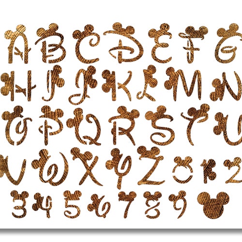 Mickey Mouse Font Stencil Reusable Color Draw & Paint Etsy