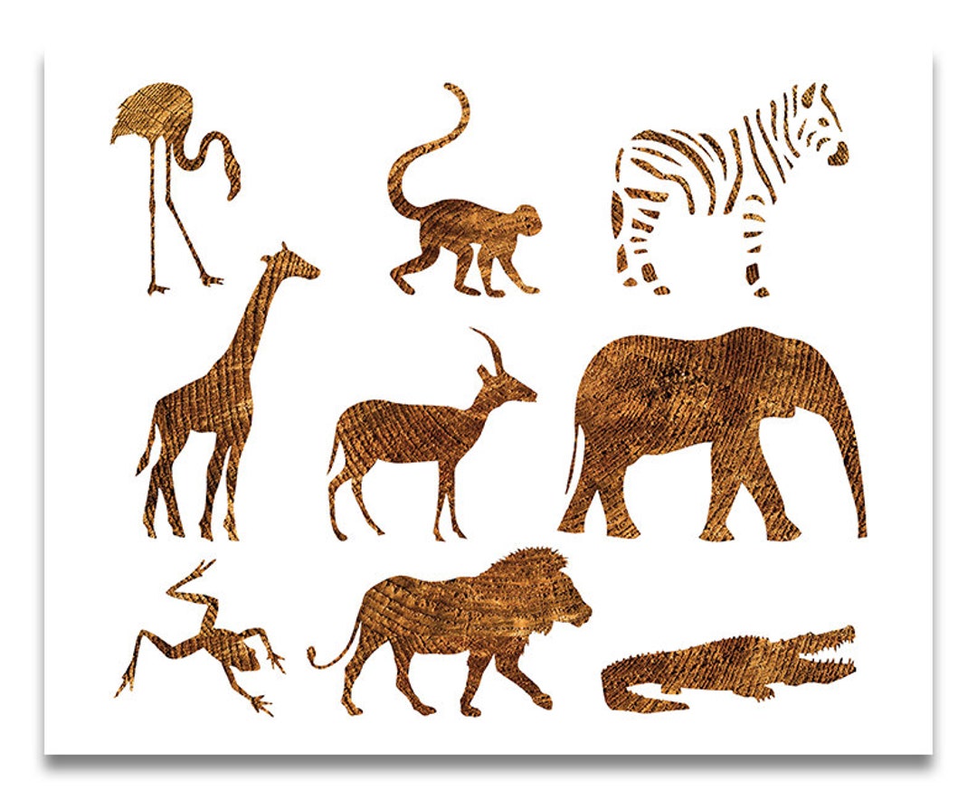 African Animals Stencil Reusable Color, Draw, &amp; Paint Stencil - Etsy