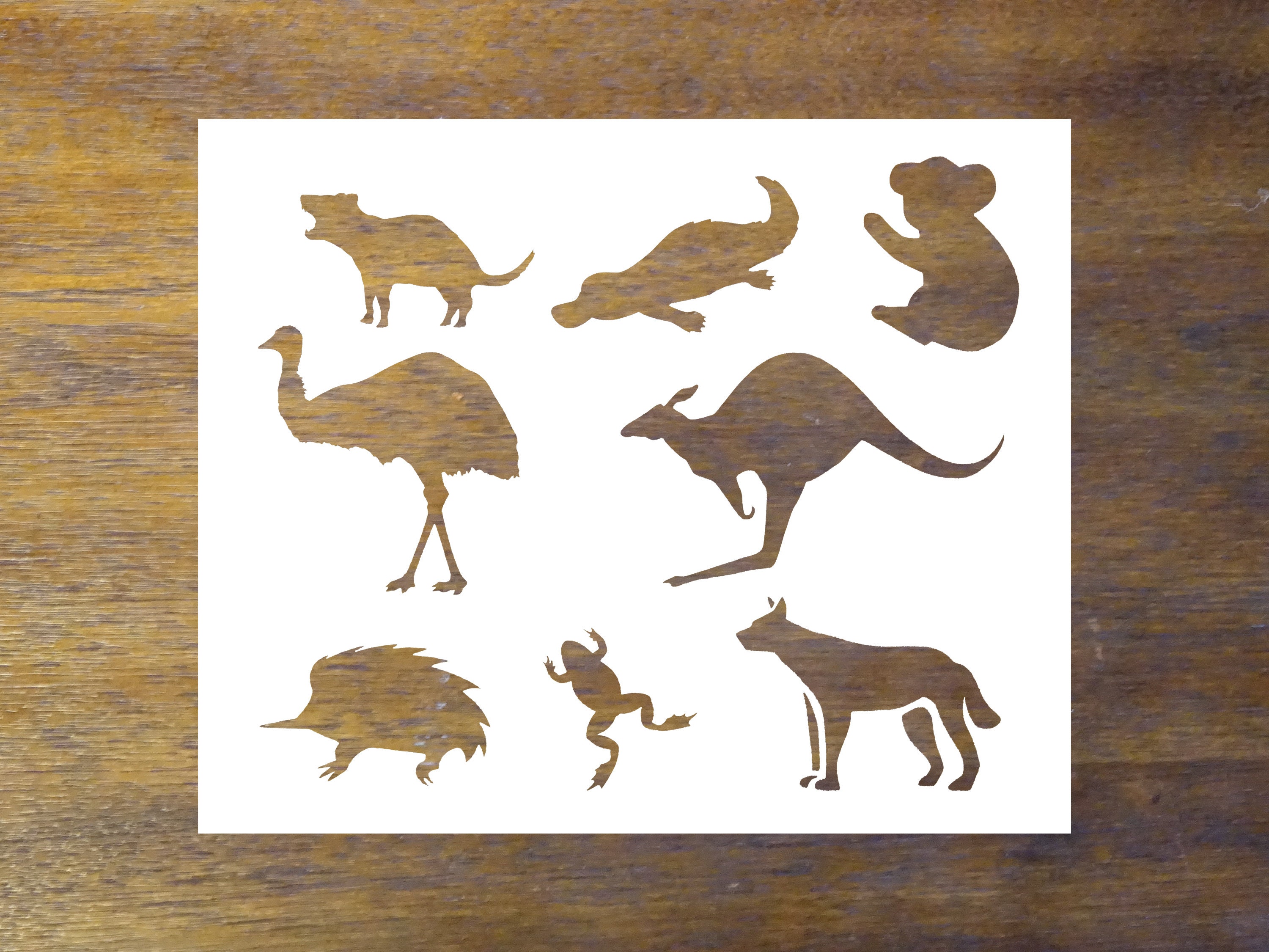 australian-animals-stencil-reusable-color-draw-paint-etsy