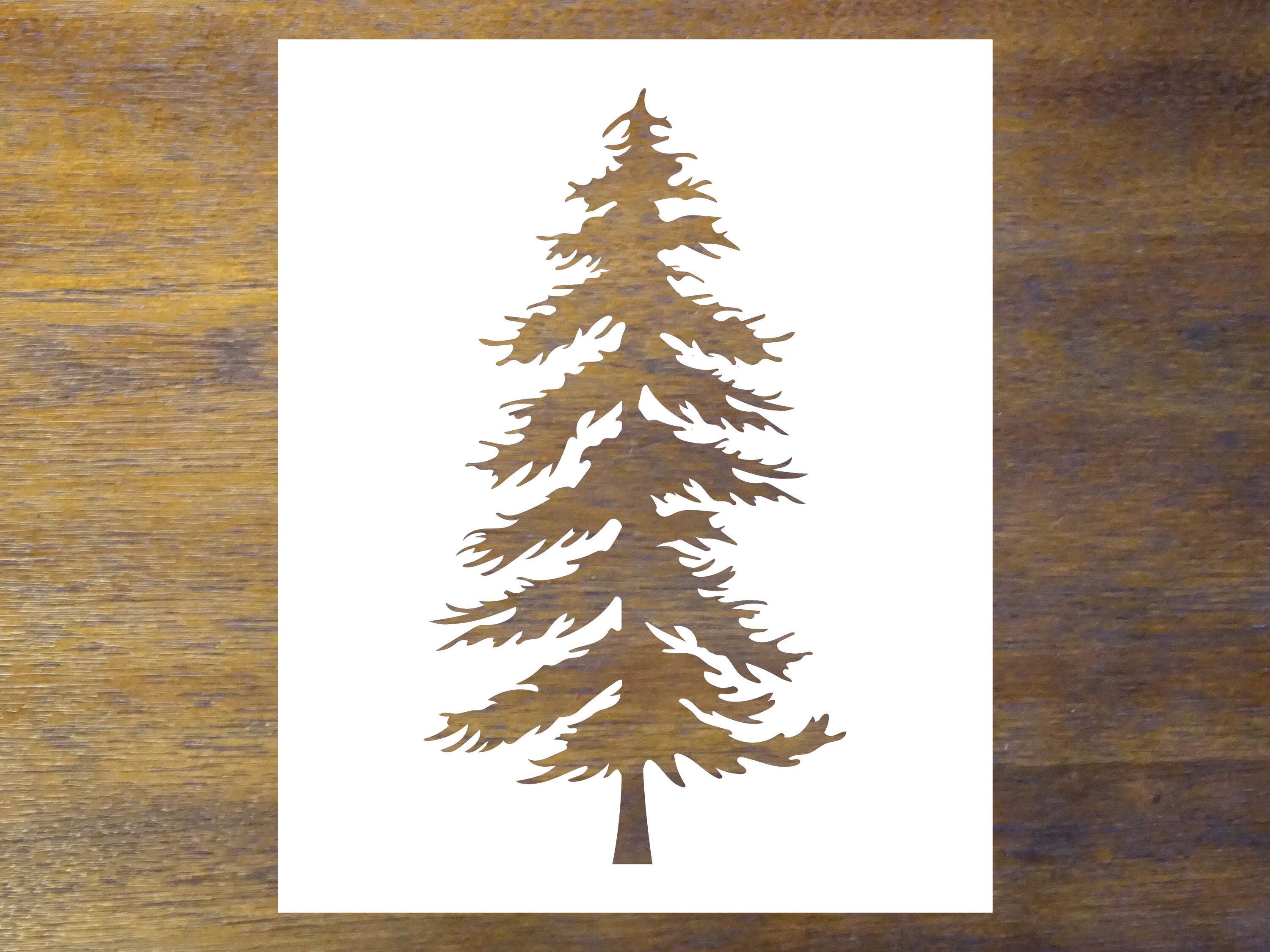 Pine Tree Stencil Spruce Pine Tree Reusable Color Draw & - Etsy
