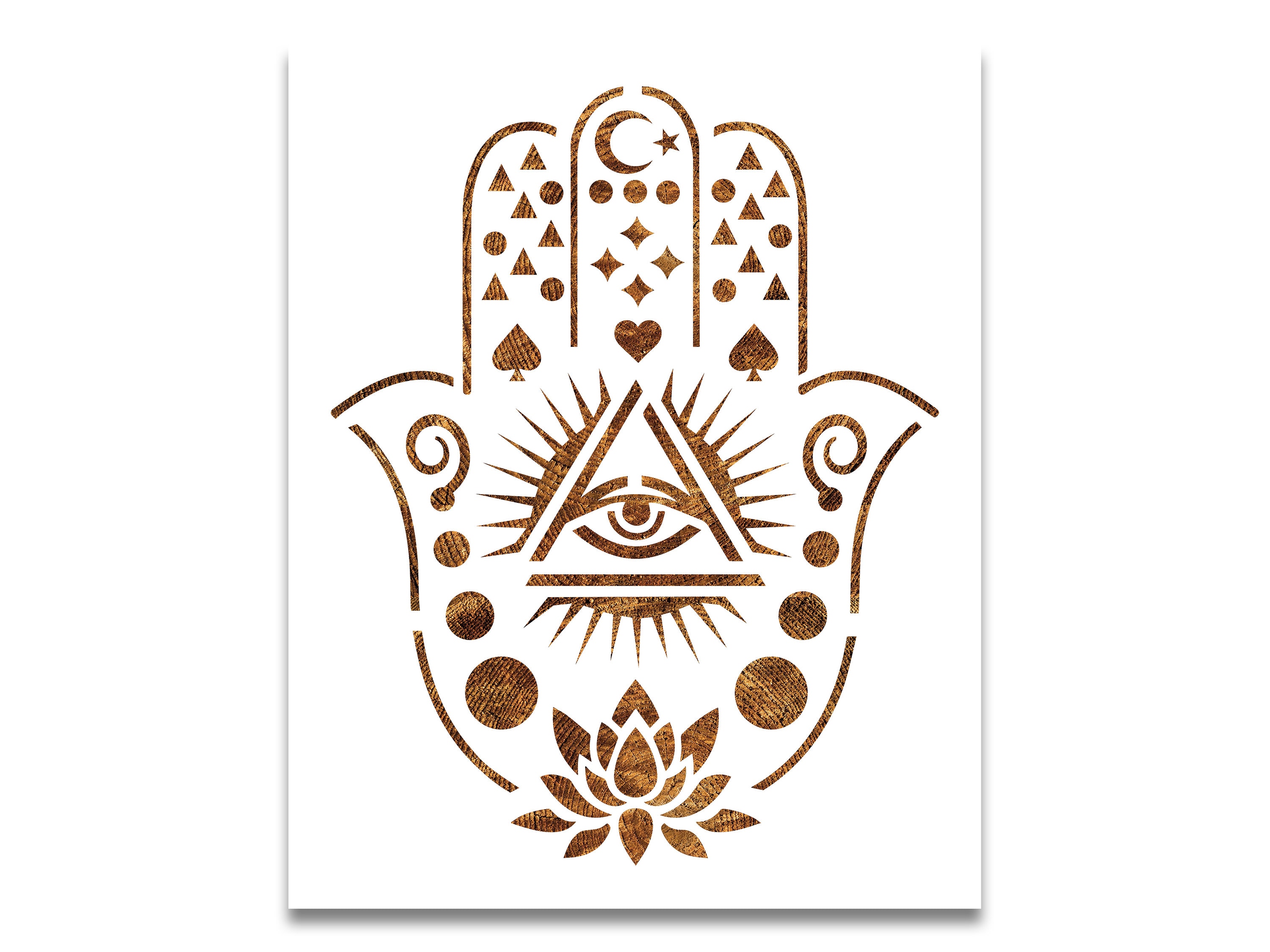 Hamsa Hand Stencil Evil Eye Stencil Reusable Color Draw Etsy