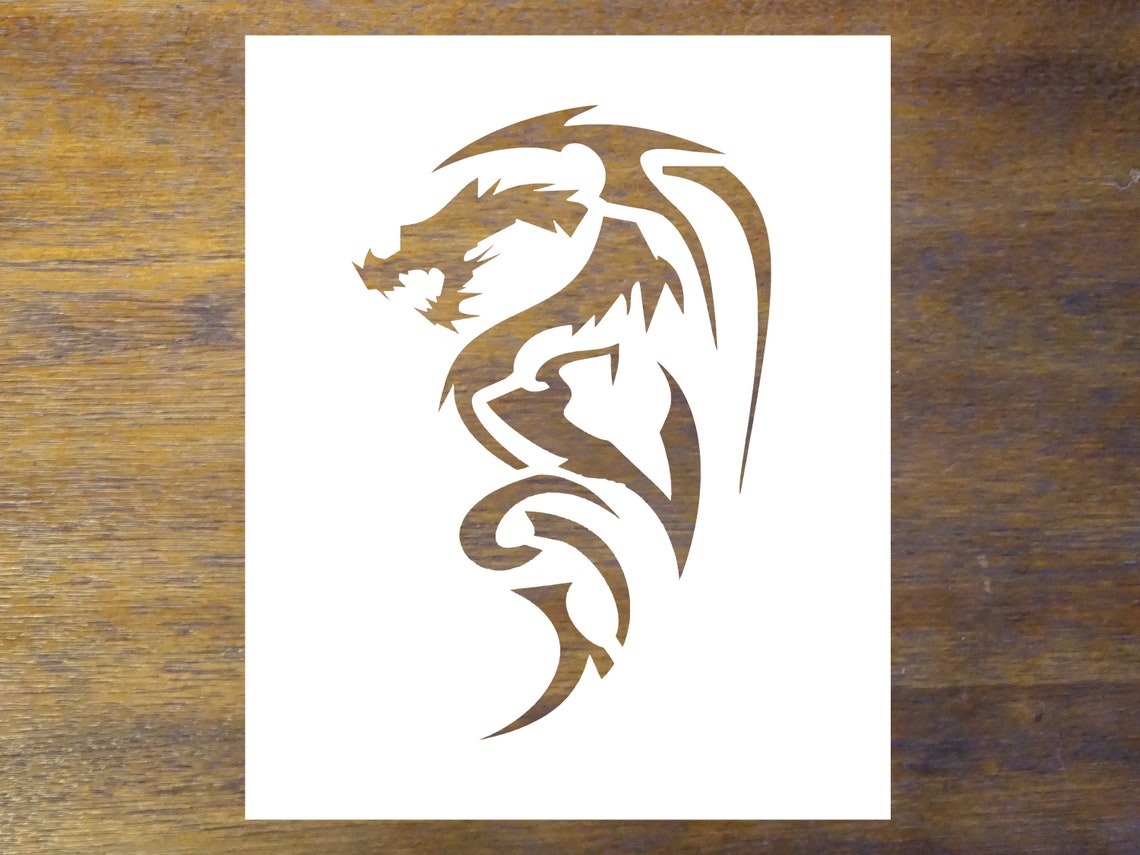 Dragon Stencil Reusable Color Draw & Paint Stencil Etsy