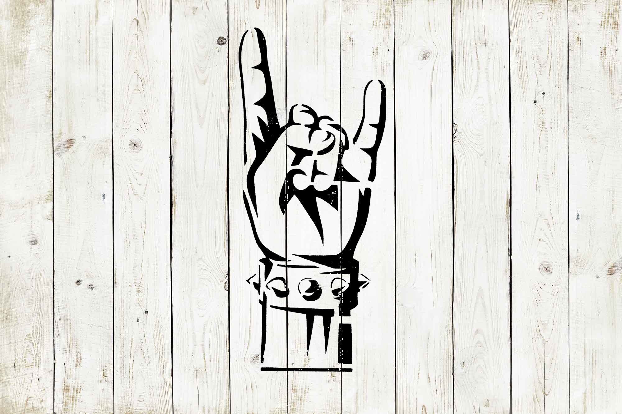 Rock Hand Stencil Reusable Color Draw & Paint Stencil Etsy