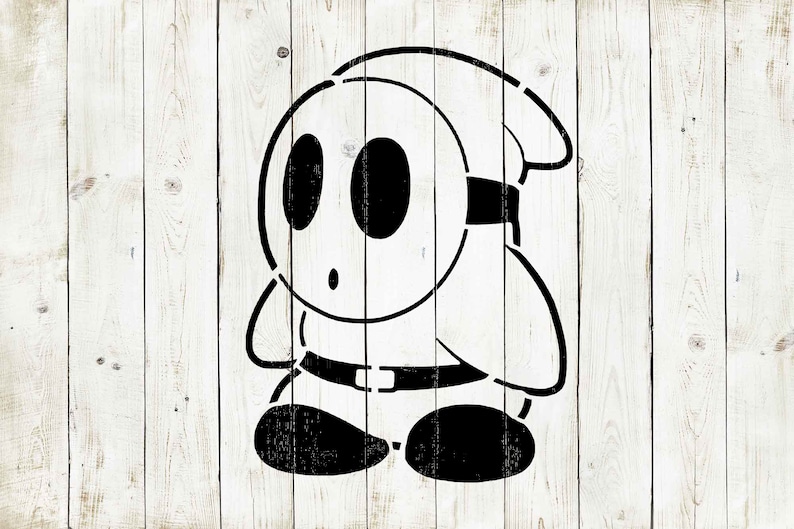 Shy Guy Stencil Reusable Color Draw & Paint Stencil Etsy