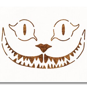 Cheshire Cat Pumpkin Stencil Size Options - Etsy