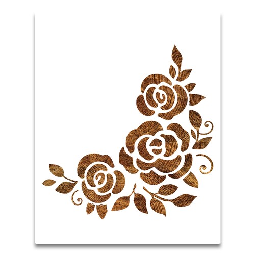 Rose Stencil Reusable Color Draw Paint Custom Stencil Art Etsy