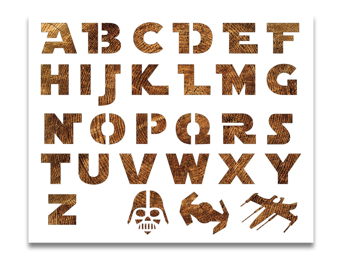 Star Wars Font Stencil Size Options Reusable Alphabet Etsy Israel