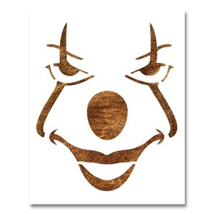 Clown Pumpkin Stencil Size Options Reusable Color, Draw, &amp; Paint ...
