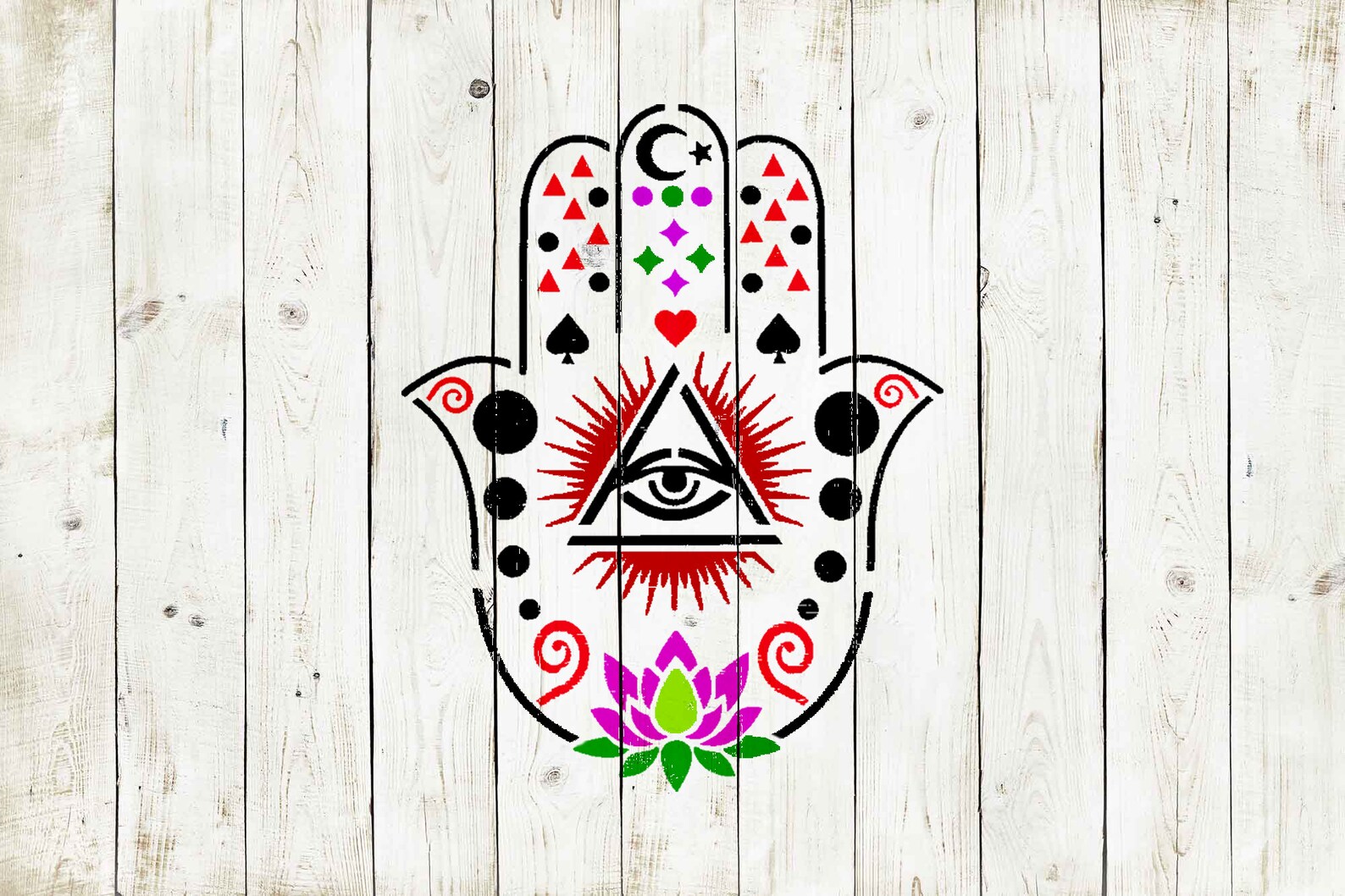Hamsa Hand Stencil Evil Eye Stencil Reusable Color Draw Etsy