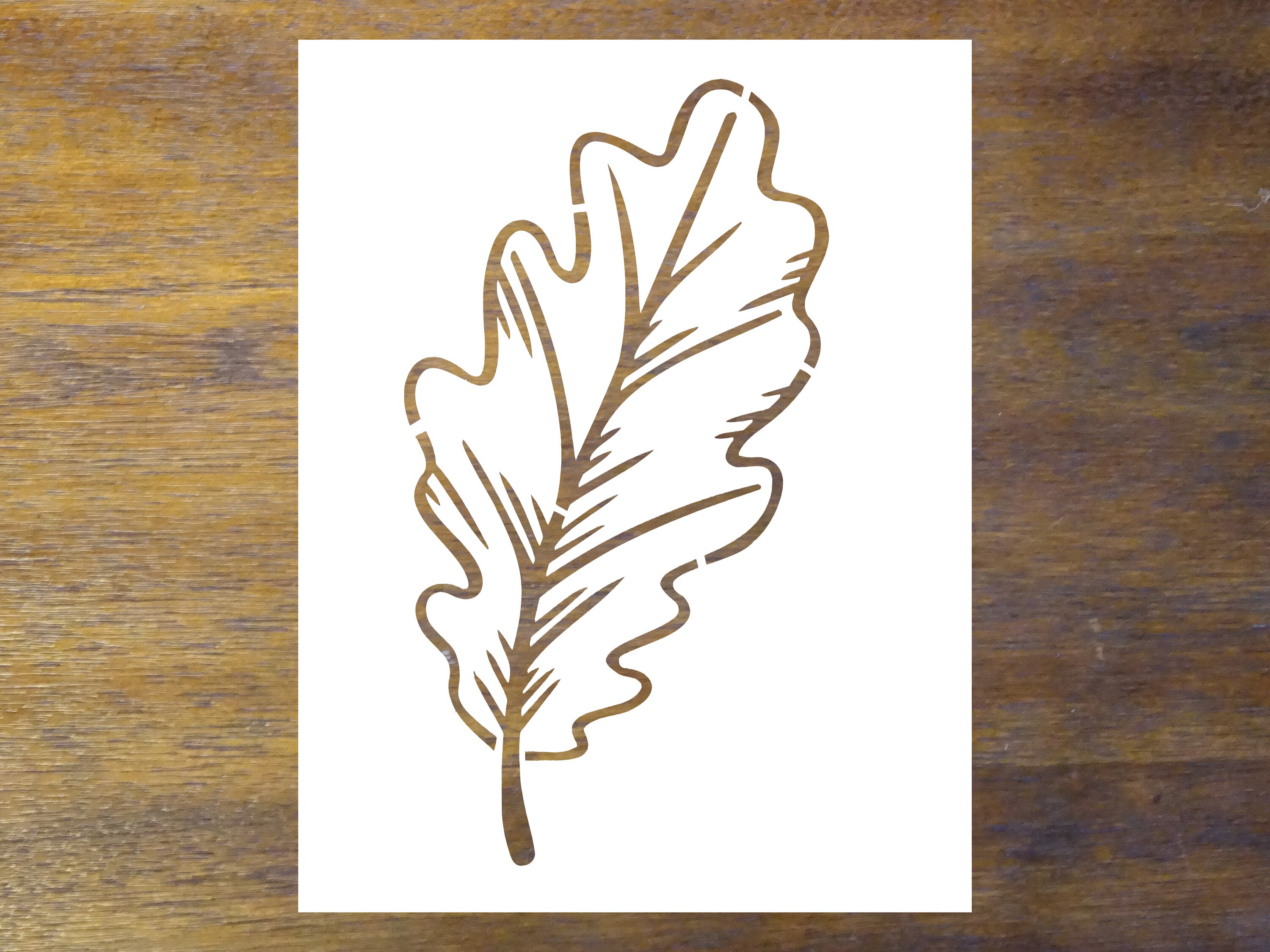 Oak Leaf Stencil Reusable Color Draw &amp; Paint Stencil | Etsy