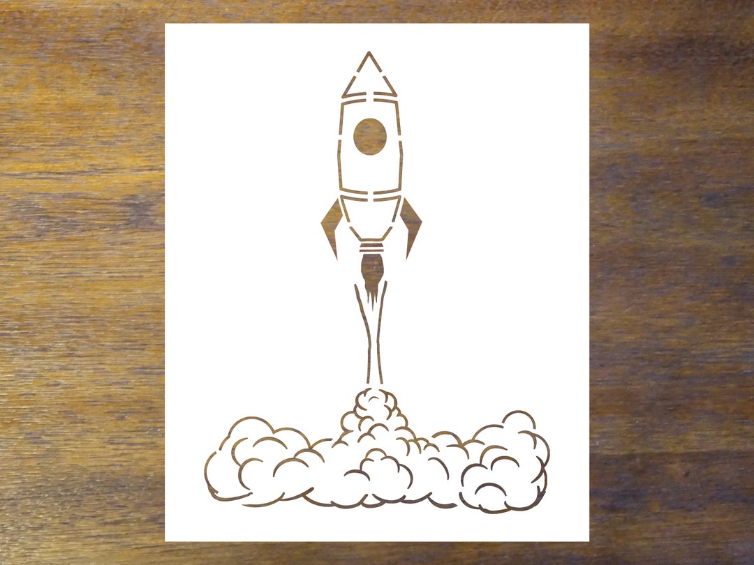 Space Rocket Stencil Reusable Color, Draw, &amp; Paint Custom Stencil Art ...