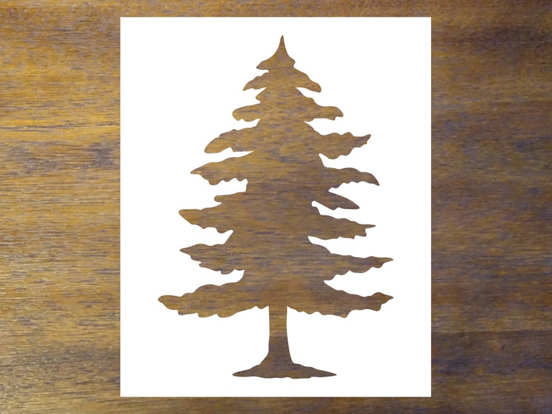 Pine Tree Stencil Spruce Pine Tree Reusable Color Draw & - Etsy