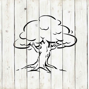 Oak Tree Stencil Size Options Reusable Color Draw & - Etsy