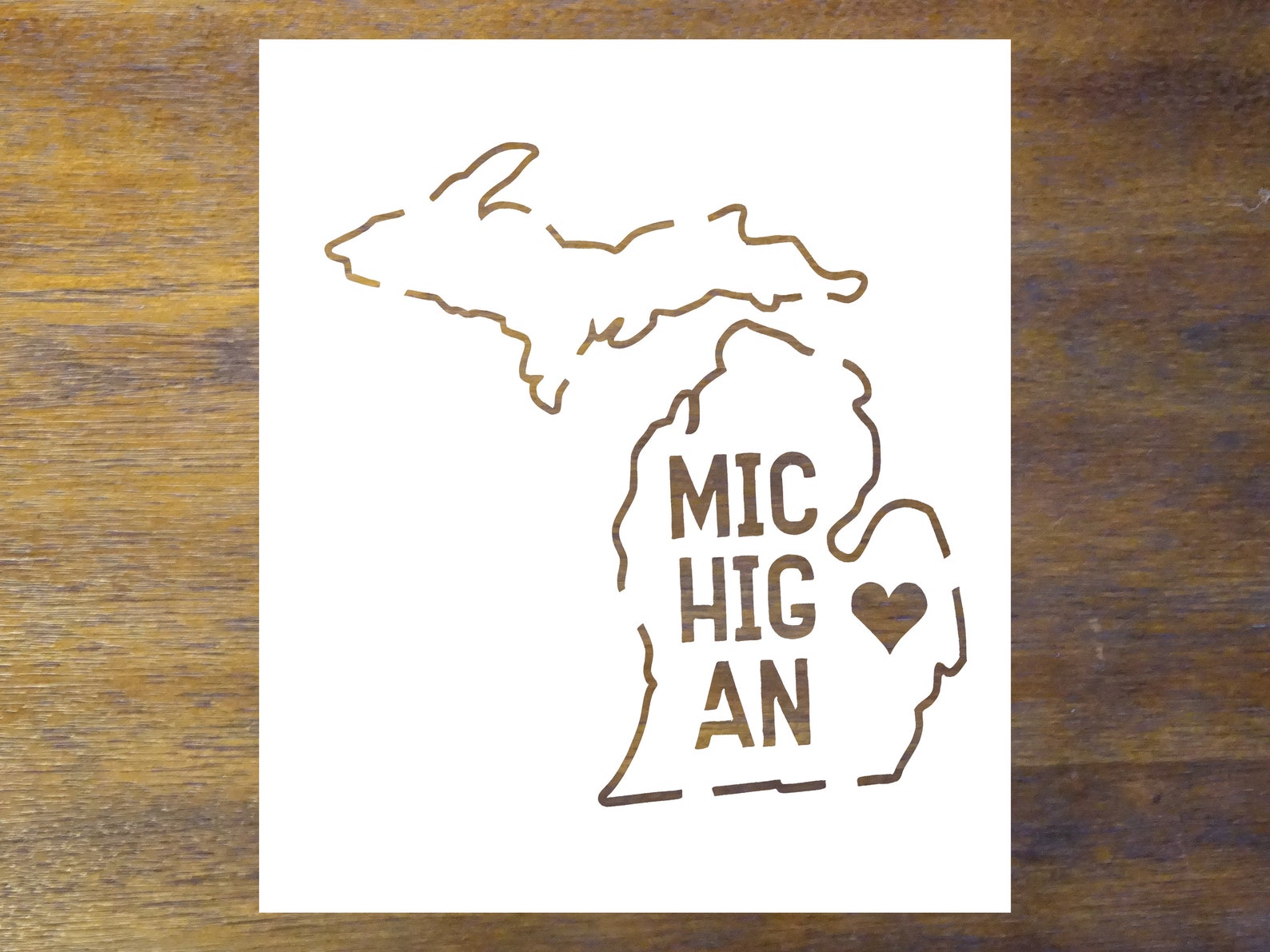 Michigan Stencil Reusable Color Draw &amp; Paint Stencil | Etsy