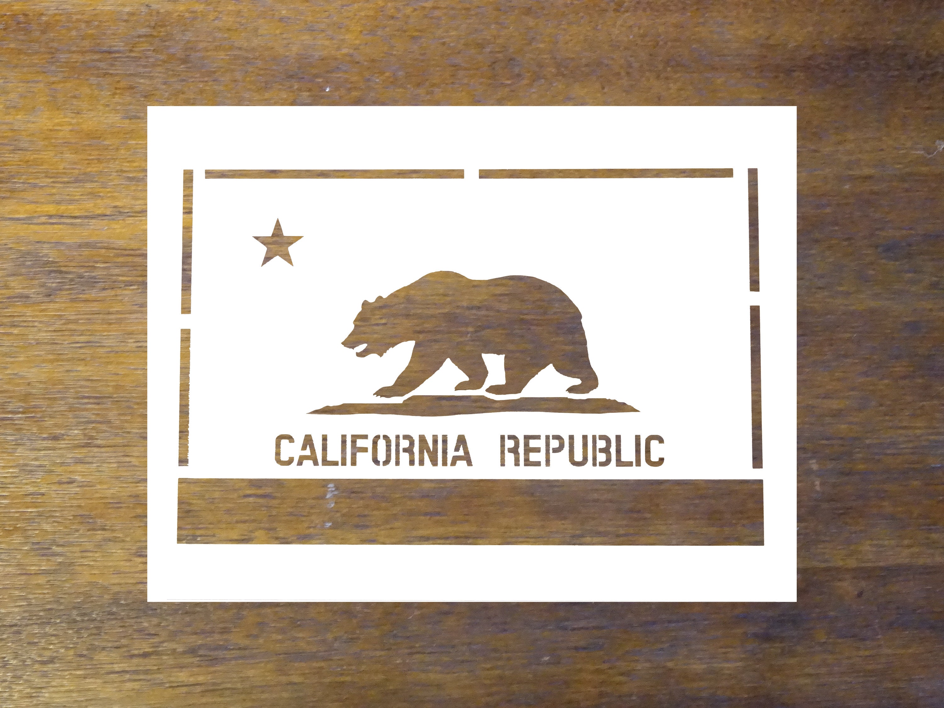 California Flag Stencil Reusable Color Draw &amp; Paint | Etsy