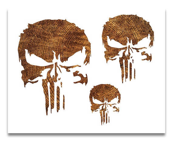 Punisher Skull Stencil Reusable Color Draw Paint Custom -  Portugal