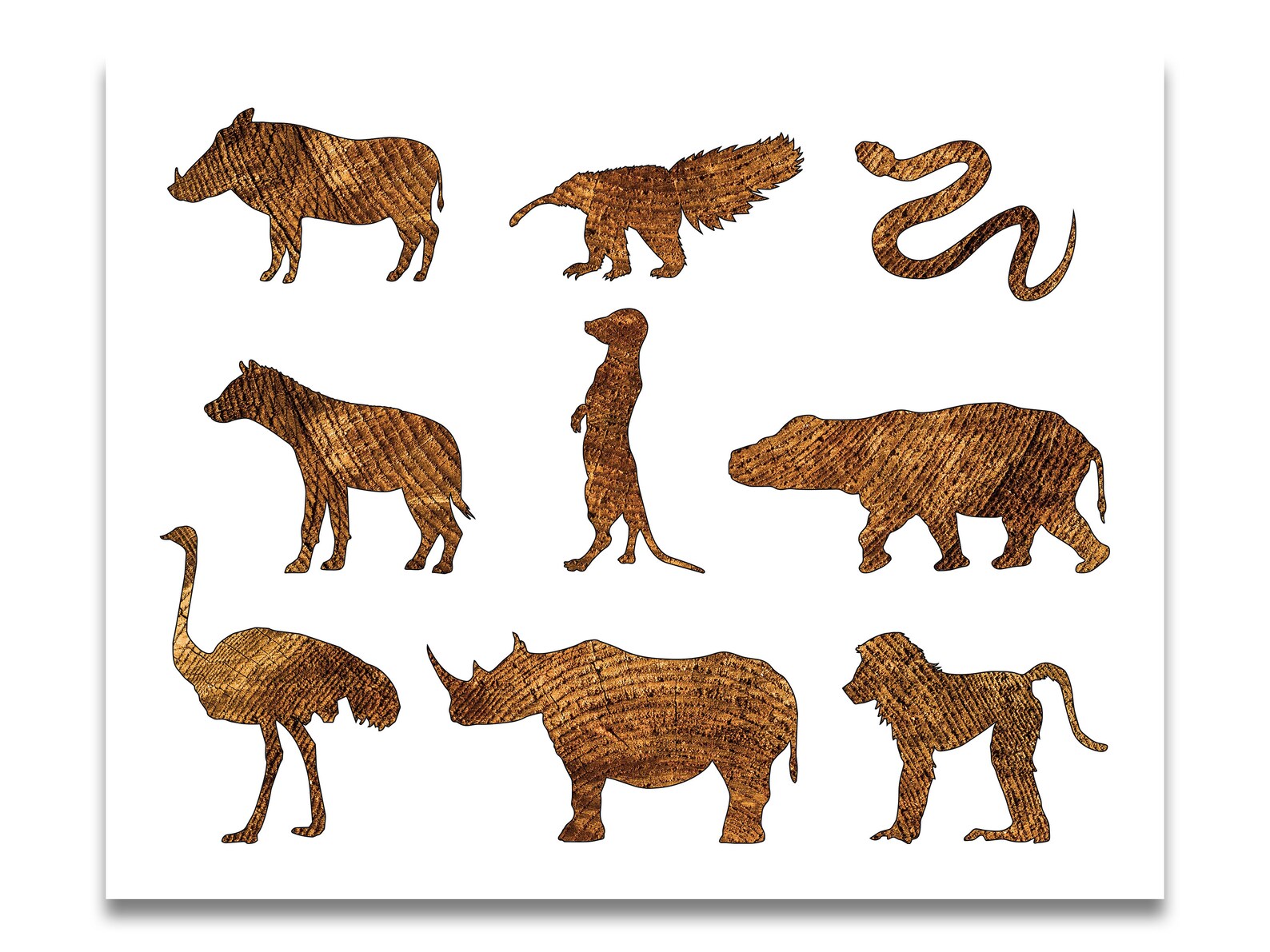 African Animals Stencil Reusable Color Draw & Paint Etsy