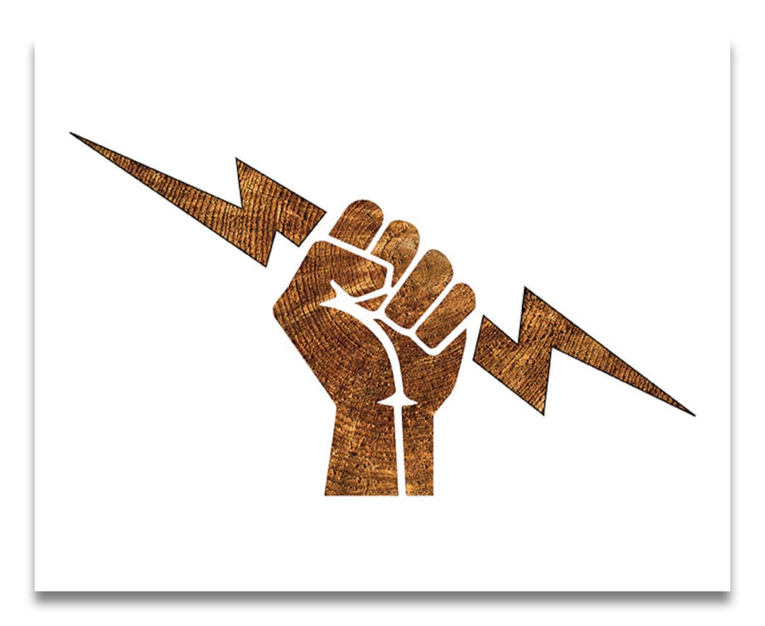 Raised Fist Lightning Bolt Stencil Reusable Color, Paint, &amp; Draw Wall ...