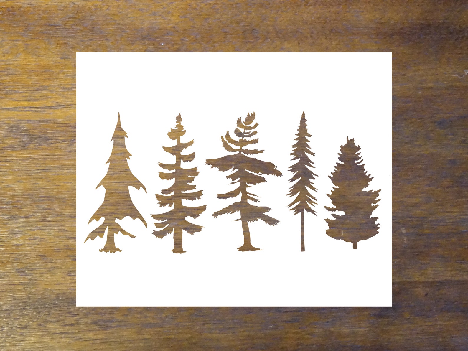 Pine Tree Stencil Reusable Color Draw & Paint Stencil | Etsy