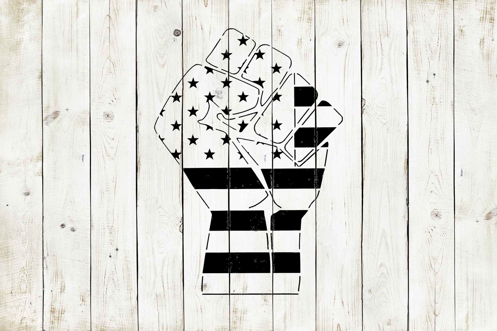 American Flag Raised Fist Stencil Reusable Color Draw &amp; - Etsy