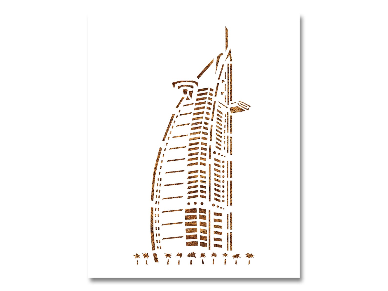 Burj Al Arab Stencil Reusable Color Draw Paint Dubai Wall Etsy