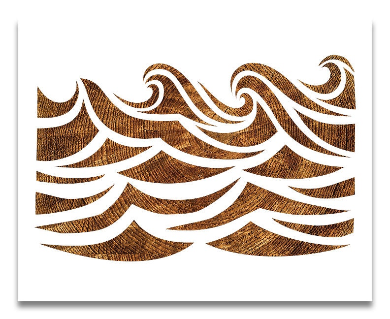 Ocean Wave Stencil Template