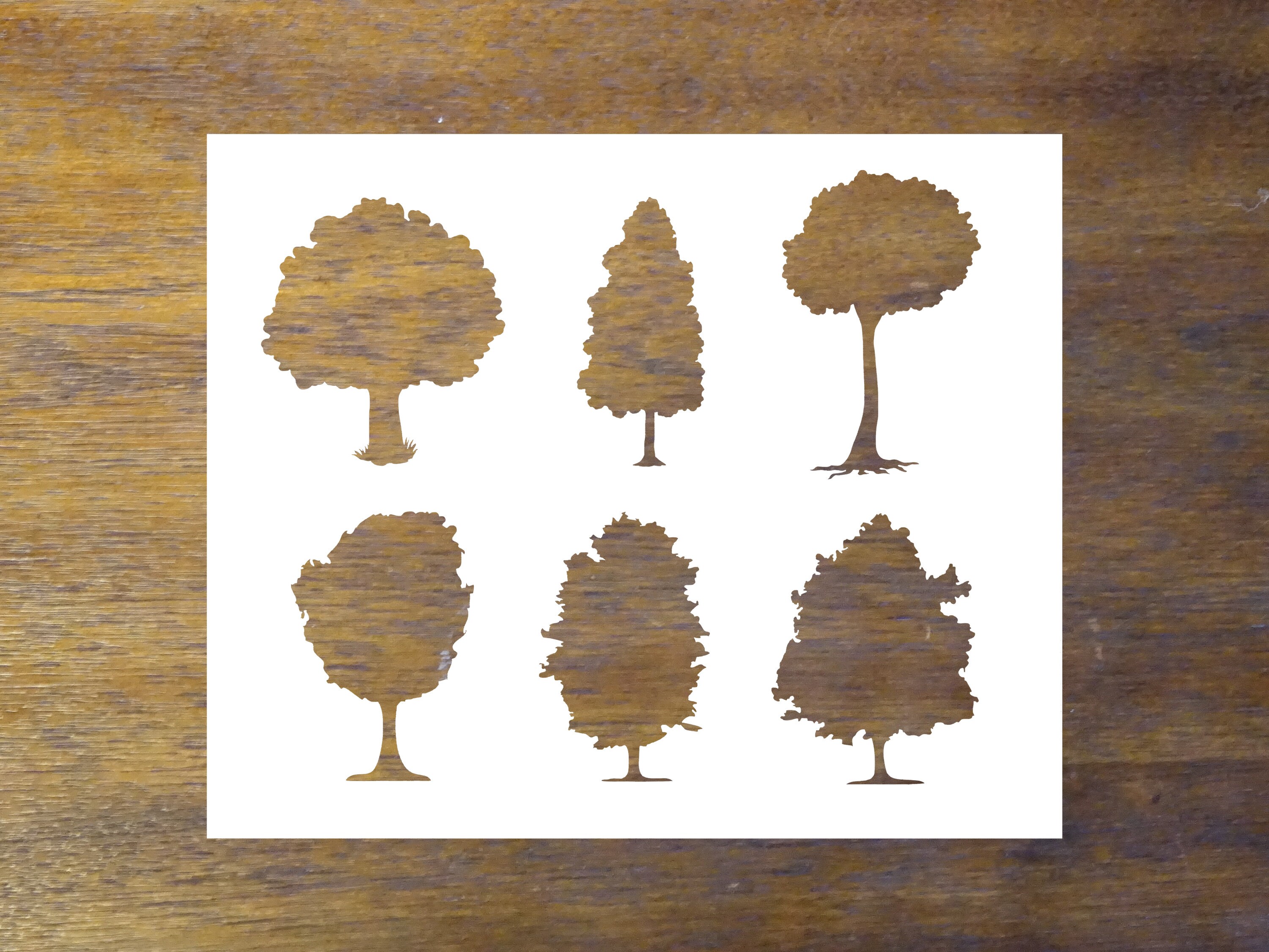 Oak Tree Stencil Elm Tree Stencil Cedar Tree Stencil | Etsy