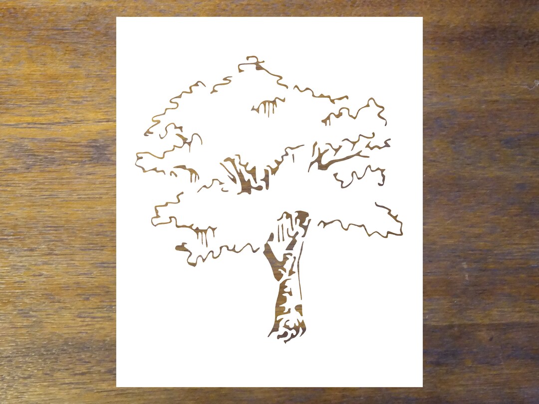 Oak Tree Stencil Reusable Color Draw &amp; Paint Stencil - Etsy