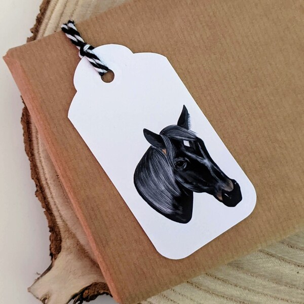 Black Horse Gift Tags - Set of Four
