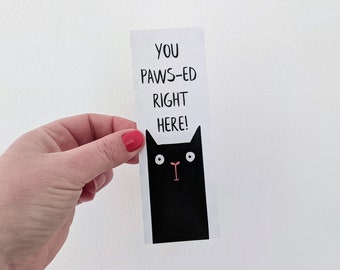 Cat Bookmark - Black Cat - Great Kitty Gift for Book Lover!