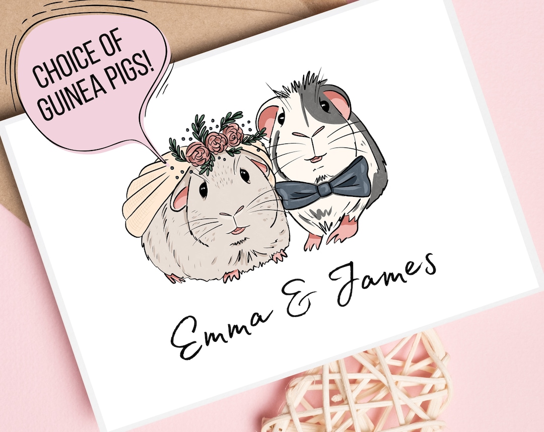 Curated visual reference: Guinea Pig Wedding Card Printed On Quality Card Personalised A6 Photo Inspiration