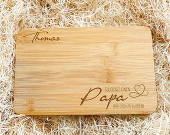 Breakfast board Father's Day personalized cutting board gift dad with name