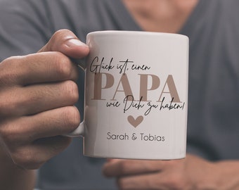 Geschenk Vatertag, Papa Tasse personalisiert, Geburtstagsgeschenk Papa, Vatertagsgeschenk, Männergeschenke, Glück ist Papa, Bonuspapa Tasse